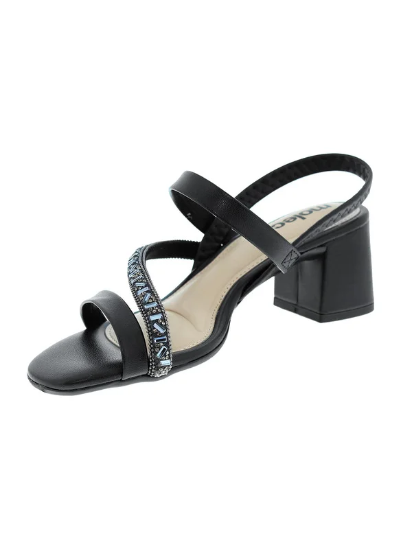 MOLECA Moleca Ladies Mid Heel Sandals Black | Made In Brazil