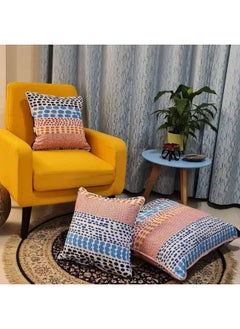 Somerfield Pack of 3 Throw Floor & Sofa Cushions with Cushion Covers - Modern & Decorative Patterns - For Room, Bed Room, Living Room - 02 Sofa Cushions 45X45 Cm + 01 Floor Cushion 70X70 Cm (Design 4)  - Image 4