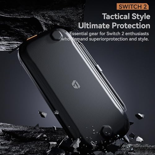 GeekShare G.S.TAC Tactical Slim Carrying Case Compatible with Switch 2 (2025), Hard Storage Bag with 12 Game Card Slots, Portable Travel Case for Switch 2 Console and Accessories, Black - Image 3