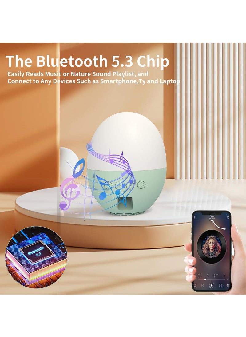 Wireless Baby White Noise Machine with 5 Color Night Light, Portable Sound Machine, 13 Soothing Sounds and Music, Adjustable Volume, Memory Function, Ideal for Kids, Home, Travel