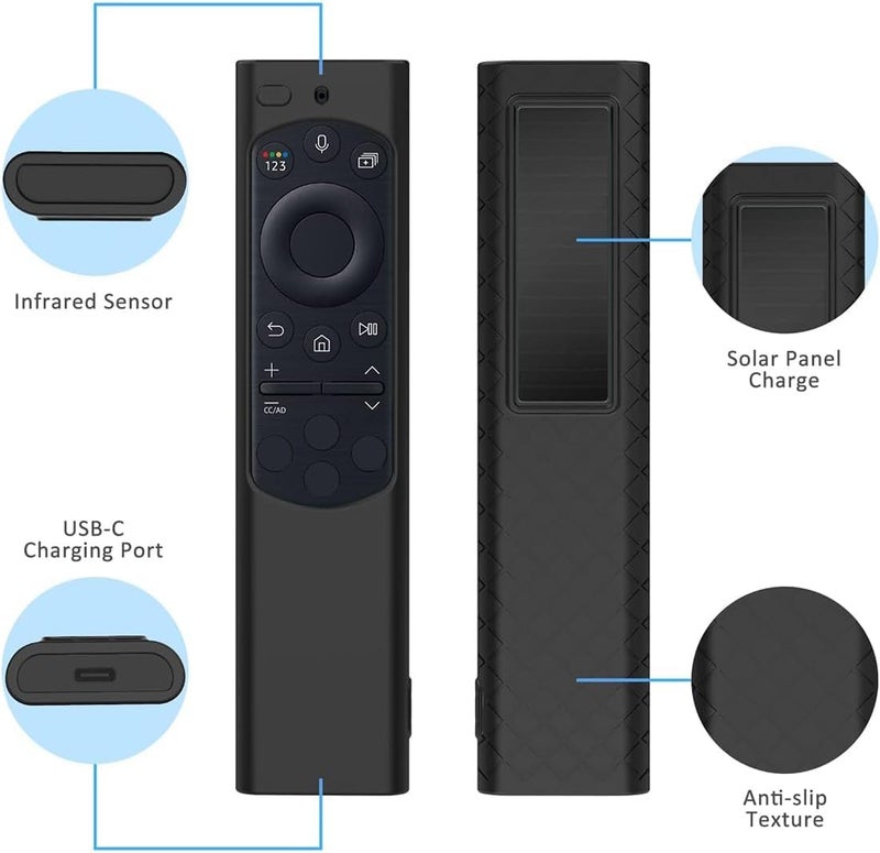 RAYA Silicon Protective Case Cover Compatible with Samsung Smart TV Remote Control 2022-2026 TM2280E QLED TV BN68-13897A [Remote NOT Included] (Black) - Image 3