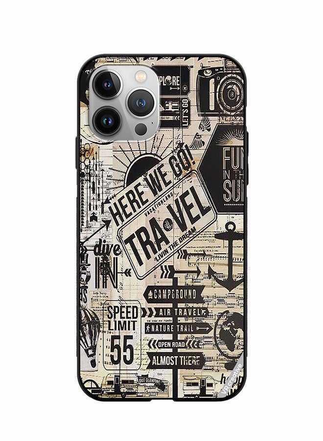 VR CREATIVE Protective Case Cover For Apple iPhone 12 Pro Max Here We Go Travel Design Multicolour - Image 1
