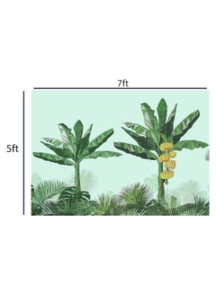 DHARA CREATION Dhara Creation Green Banana Tree 5FT7FT Backdrop Cloth for Pooja Decoration WeddingSatyanarayan Pooja Traditional Background Curtain Cloth for Festival Washable Fabric  - Image 2