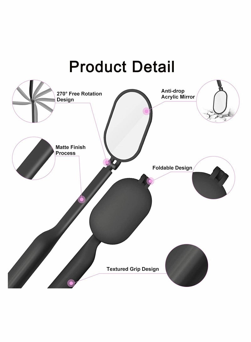 Y&D 2Pack Large Lash Mirror Eyelash Looking Glass 270° Free Rotation Lightweight Folding Makeup Adjustable Comestic Inspection for Extension Supplies  - Image 5