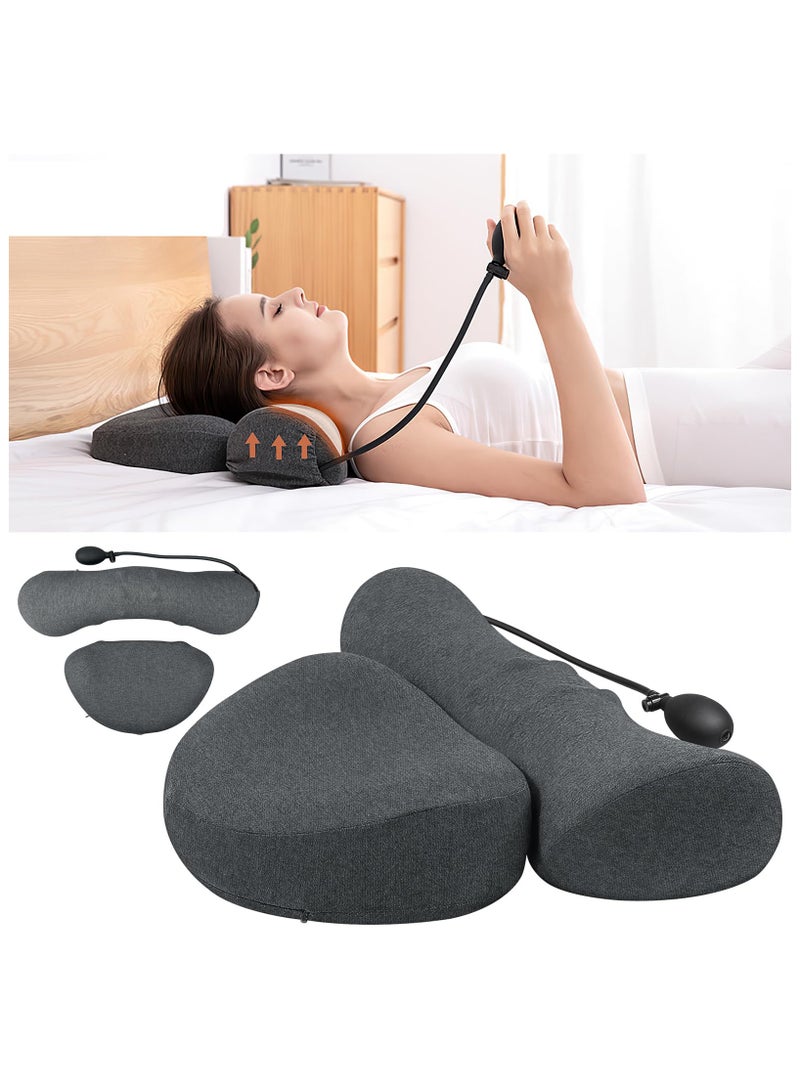 SYOSI وسادة عنق قابلة للتعديل، وسادة شكلية لتخفيف آلام الرقبة، وسادة ذاكرة متعددة الوظائف ergonomics، ارتفاع قابل للتعديل بحرية، مثالية لدعم العمود الفقري والرقبة أثناء النوم. - Image 1