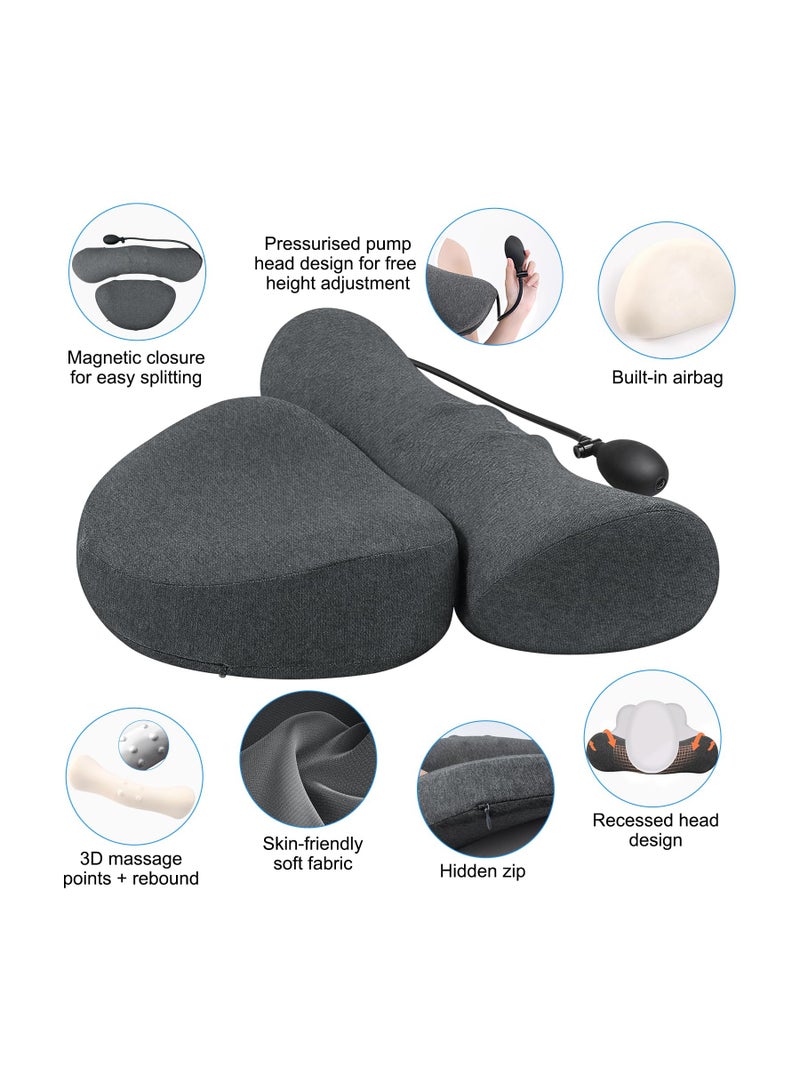 SYOSI وسادة عنق قابلة للتعديل، وسادة شكلية لتخفيف آلام الرقبة، وسادة ذاكرة متعددة الوظائف ergonomics، ارتفاع قابل للتعديل بحرية، مثالية لدعم العمود الفقري والرقبة أثناء النوم. - Image 4