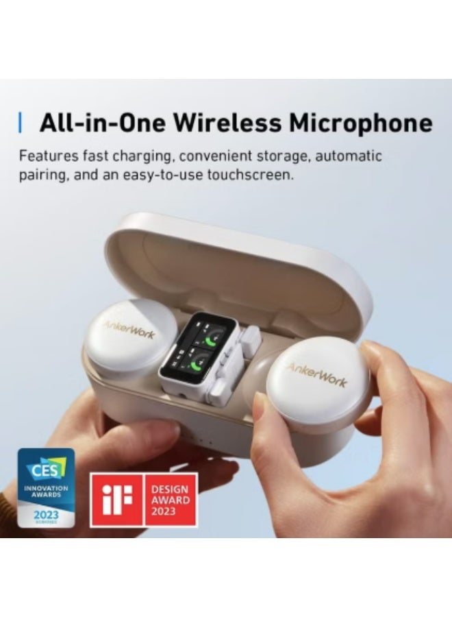 ميكروفون لاسلكي AnkerWork M650، مزود بخاصية إلغاء الضوضاء الاحترافية، مدى إرسال يصل إلى 200 متر، بطارية تدوم 15 ساعة، أغطية مغناطيسية ملونة قابلة للتبديل، التقاط صوت ثنائي القناة عالي الجودة، ميكروفون لاسلكي مثالي لمدونات الفيديو - Image 2