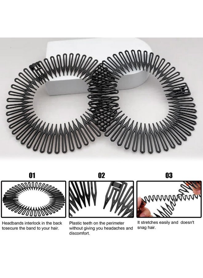 AEGYPIUS 6 Pcs Flexible Plastic Circle Hair Combs With Teeth For Women (Black)  - Image 3