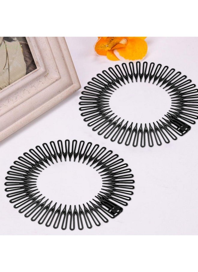 AEGYPIUS 6 Pcs Flexible Plastic Circle Hair Combs With Teeth For Women (Black)  - Image 2