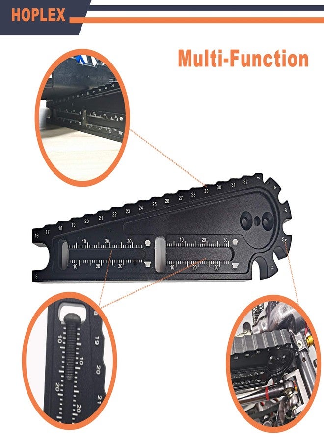 HOPLEX 4 in 1 Multi-Tool - Ride Height Gauge 16-32mm Chassis Height Adjustment Ruler for On-Road Vehicles/RC Car Turnbuckle Wrench/Screw Length Measurement/RC 17mm Hub Wrench for RC Model Repair - Image 2
