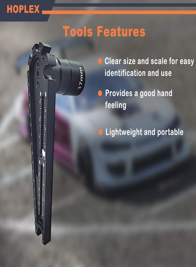 HOPLEX 4 in 1 Multi-Tool - Ride Height Gauge 16-32mm Chassis Height Adjustment Ruler for On-Road Vehicles/RC Car Turnbuckle Wrench/Screw Length Measurement/RC 17mm Hub Wrench for RC Model Repair - Image 5