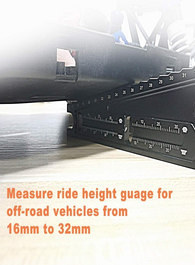 HOPLEX 4 in 1 Multi-Tool - Ride Height Gauge 16-32mm Chassis Height Adjustment Ruler for On-Road Vehicles/RC Car Turnbuckle Wrench/Screw Length Measurement/RC 17mm Hub Wrench for RC Model Repair - Image 3