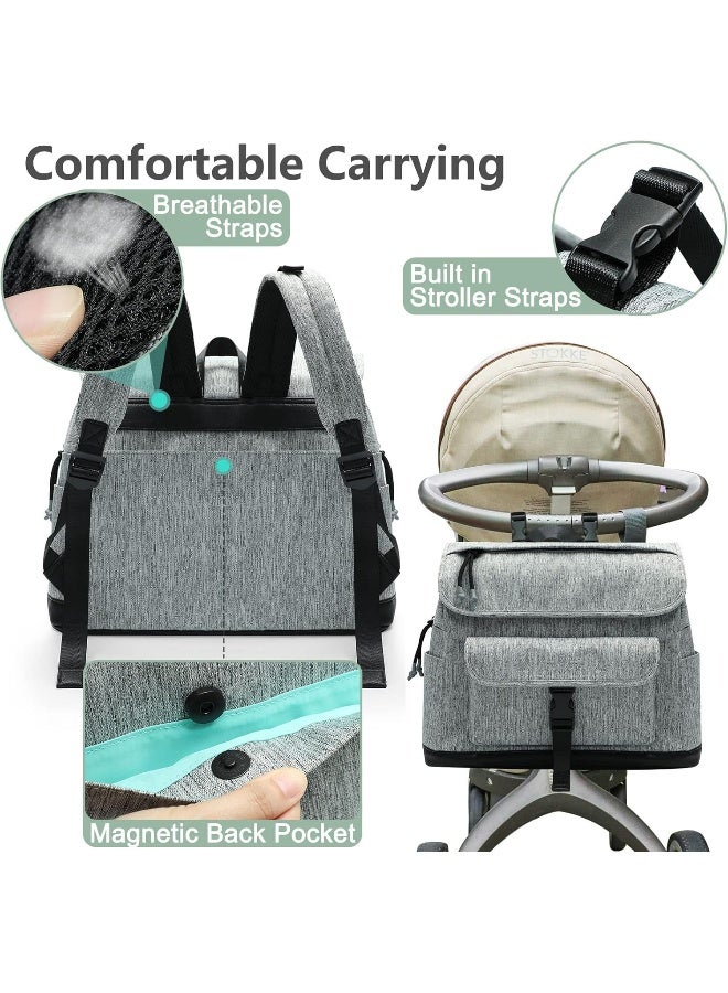 MOMINSIDE Diaper Bag Backpack, Leather & Neoprene Small Diaper Bag - Image 5