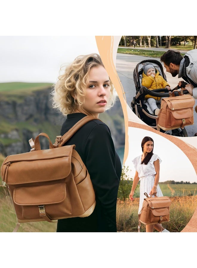 MOMINSIDE Diaper Bag Backpack, Leather & Neoprene Small Diaper Bag - Image 2