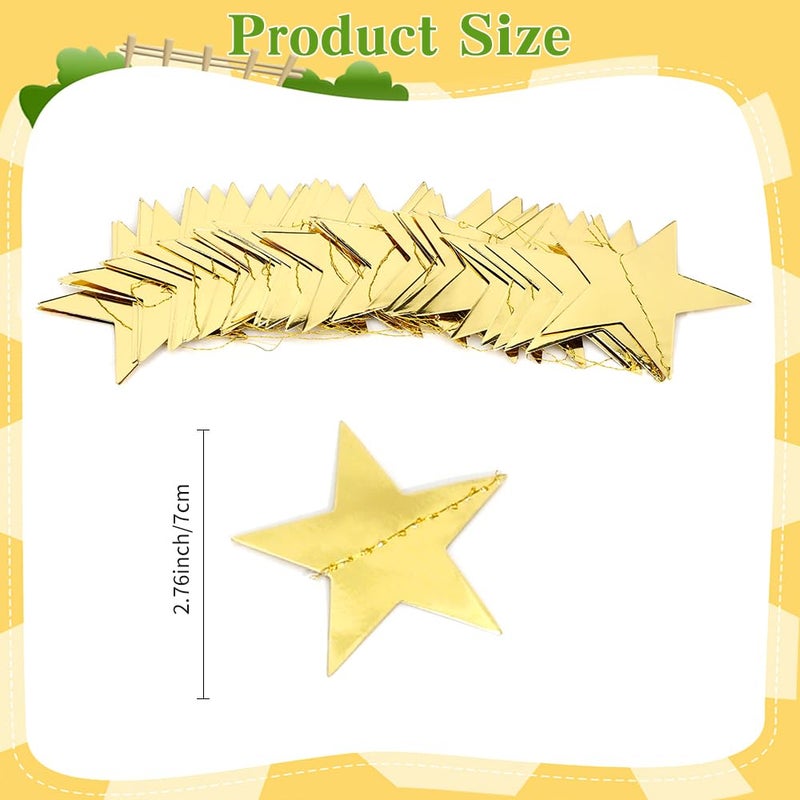 ChicQuench Star Garland, Glitter Gold Star Garland Banner, 66Feet Double Side Star Hanging Bunting Banner Backdrop Little Star Paper Hanging Decor for Valentines Day Graduation Birthday Wedding Party Decorations - Image 2