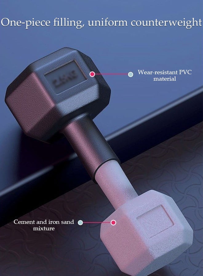 DUNISO 2pcs Rubber Wrapped Cast Iron Hexagon Dumbbells, 4kg*2, Handheld Strength Training, High Quality Strength Training Equipment, Full Body Workout, Suitable for Fitness, Home Use, Black - Image 5