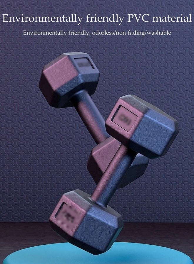 DUNISO 2pcs Rubber Wrapped Cast Iron Hexagon Dumbbells, 4kg*2, Handheld Strength Training, High Quality Strength Training Equipment, Full Body Workout, Suitable for Fitness, Home Use, Black - Image 4