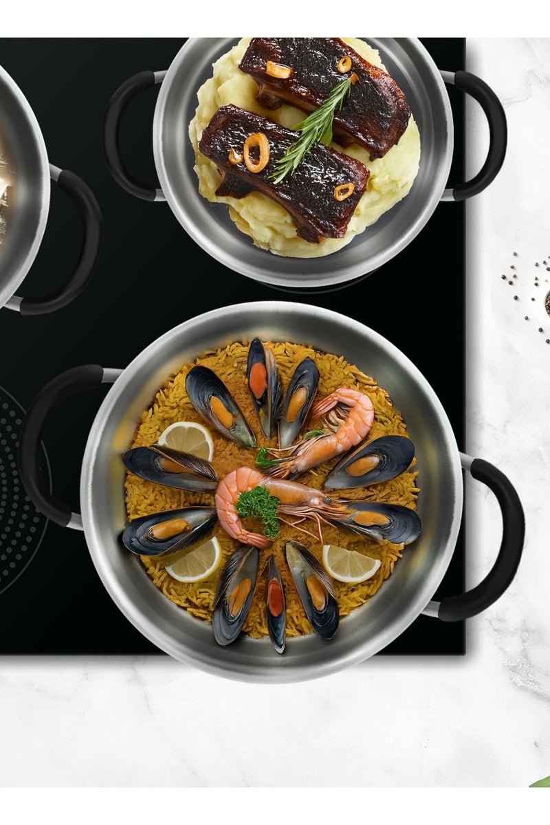 Serenk 6pcs Stainless Steel Cookware Set, Stackable Steel Pots and Pans with Glass Lids, Space-Saving Design, Non-Stick, Induction Cooktop Compatible, Made in Turkey - Modernist Series  - Image 4