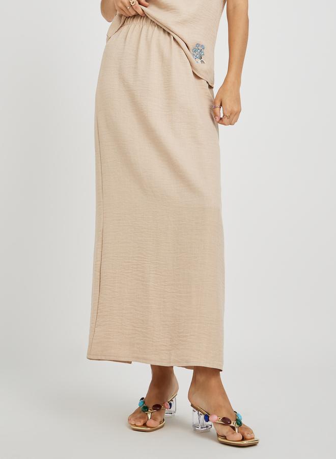 Take Two Take Two Embroidered Detail Round Neck Tank Top and Skirt Co-Ords  - Image 4
