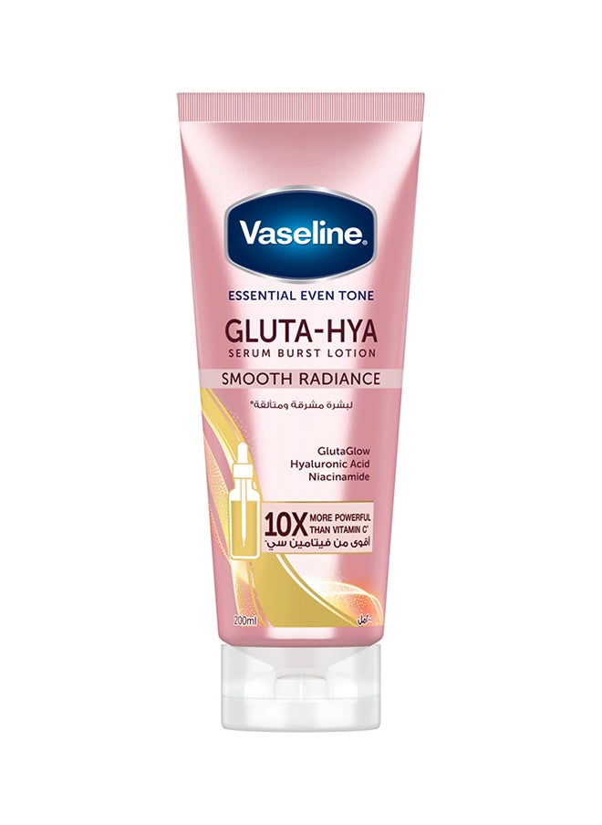 Vaseline Essential Even Tone Gluta Hya Serum Burst Body Lotion Smooth Radiance 200ml  - Image 1