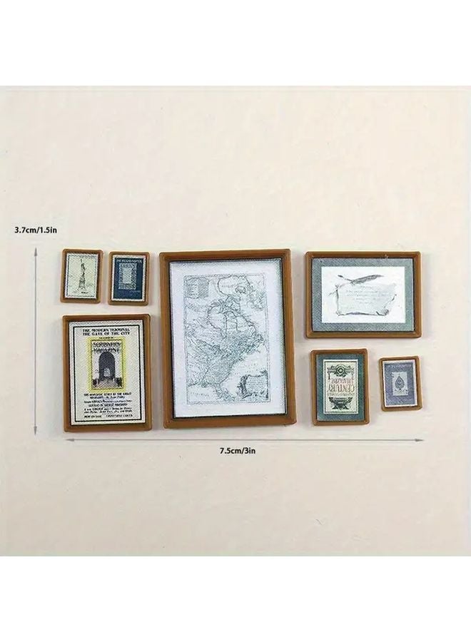 Geometric Fantasy Miniature Dollhouse Wall Art With Door Windows Balcony 3pcs - Image 3