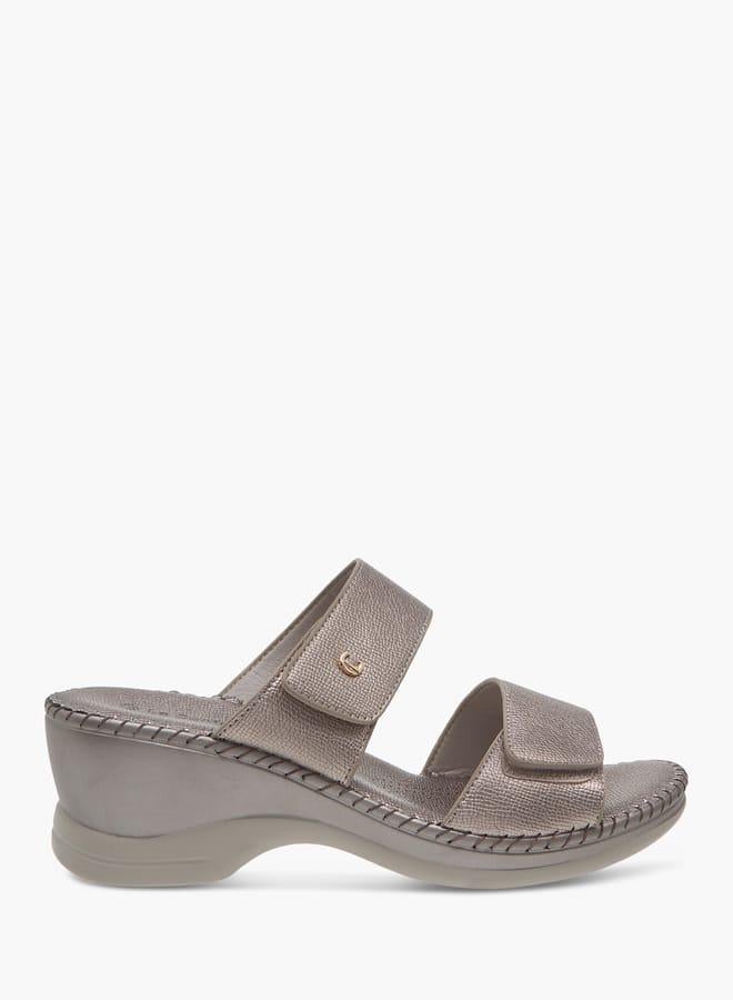 Le Confort Women Textured Slip-On Sandals with Wedge Heels - Image 2