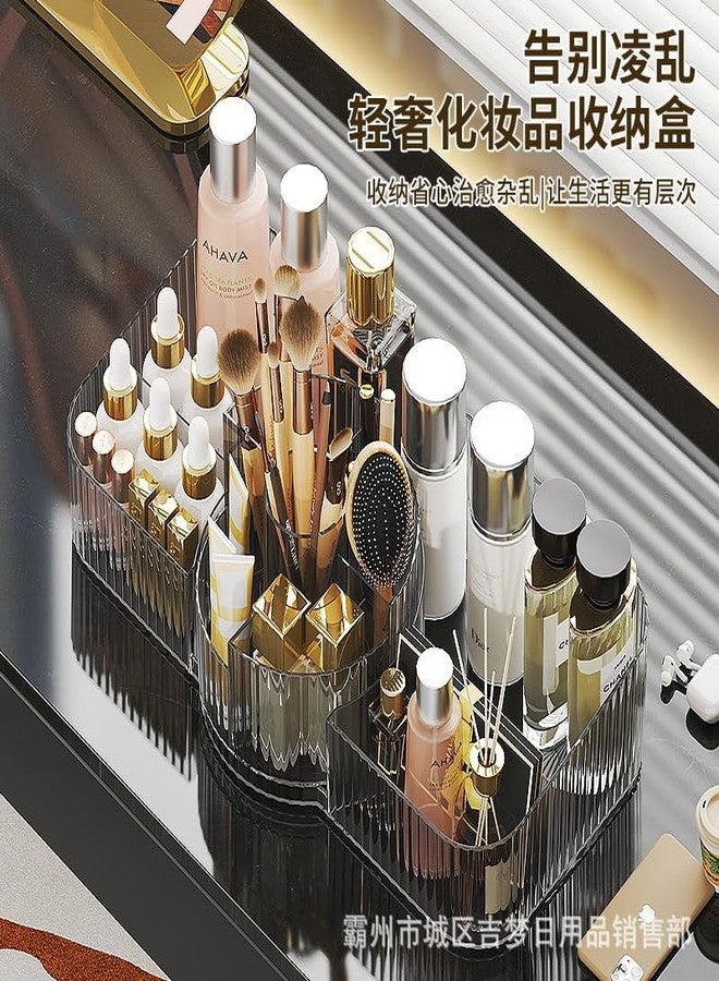 Furret Cosmetic storage box desktop acrylic transparent large-capacity box compartment lipstick dormitory makeup brush rack - Image 4
