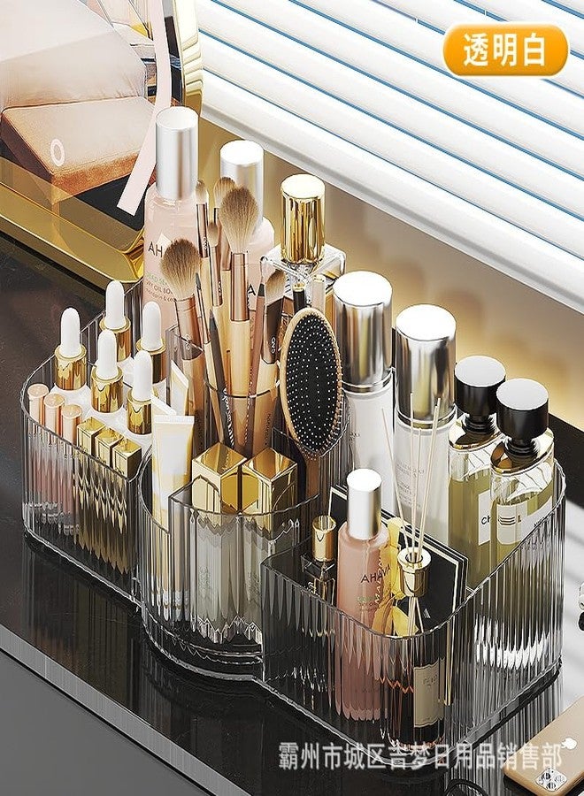 Furret Cosmetic storage box desktop acrylic transparent large-capacity box compartment lipstick dormitory makeup brush rack - Image 5