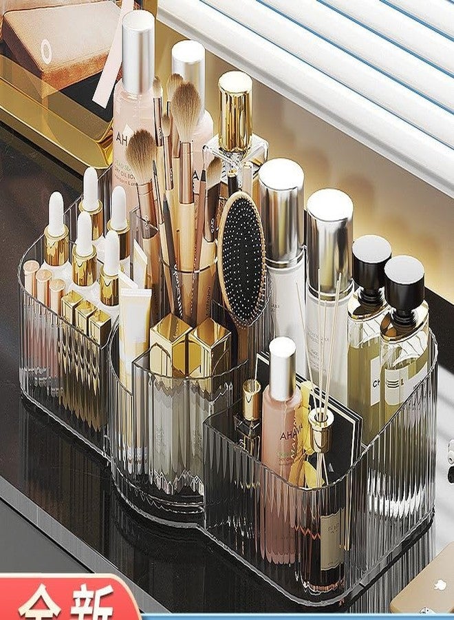 Furret Cosmetic storage box desktop acrylic transparent large-capacity box compartment lipstick dormitory makeup brush rack - Image 3