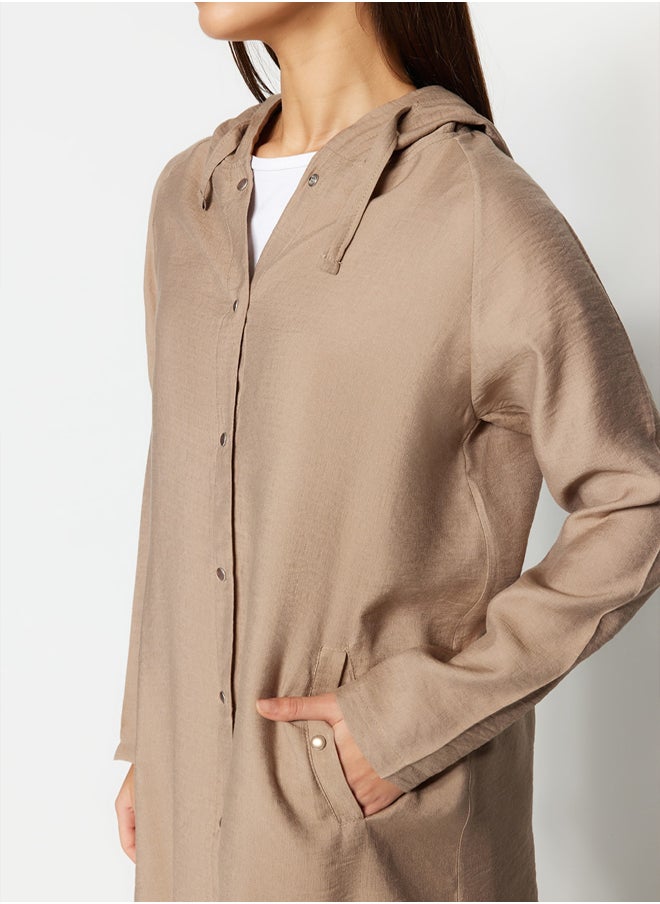 trendyol - Hooded Snap Closure Woven Cap & Abaya TCTSS21KF0002 - Image 1