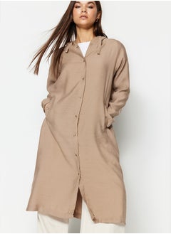 trendyol Hooded Snap Closure Woven Cap & Abaya TCTSS21KF0002  - Image 4