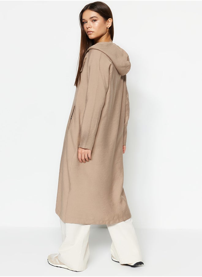 trendyol - Hooded Snap Closure Woven Cap & Abaya TCTSS21KF0002 - Image 1