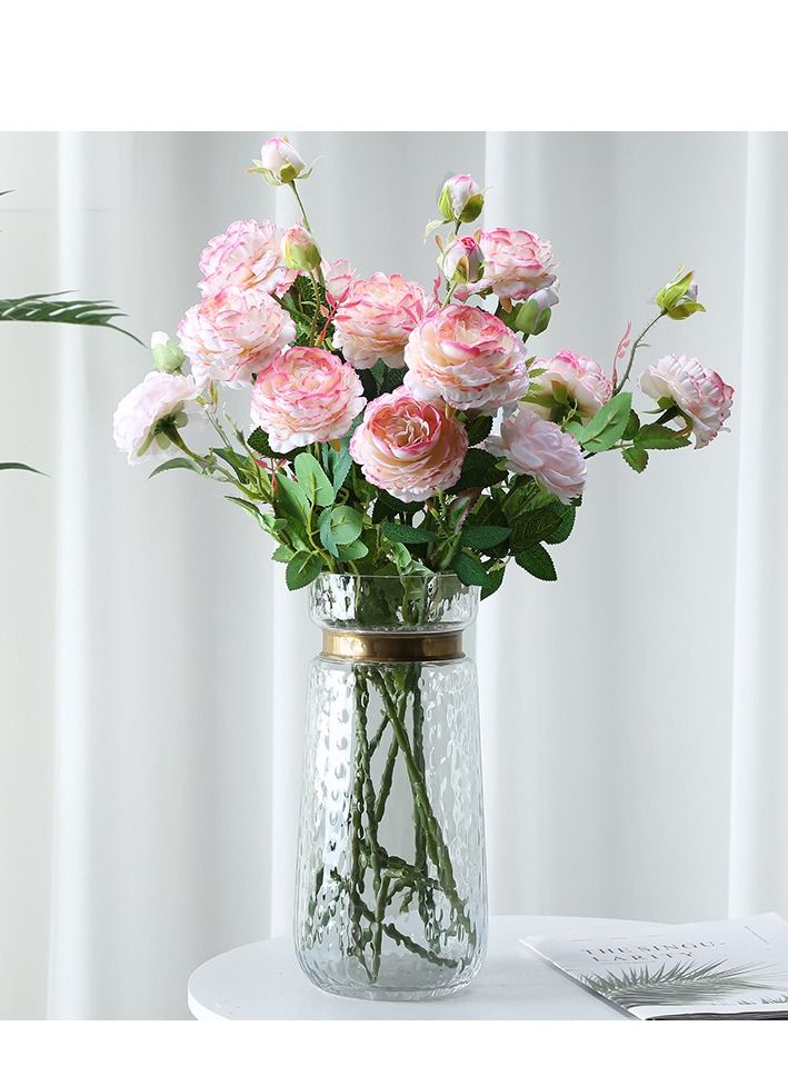 XiuWoo For wedding, family, party, store decoration, 10 artificial flowers, peony pink  - Image 1