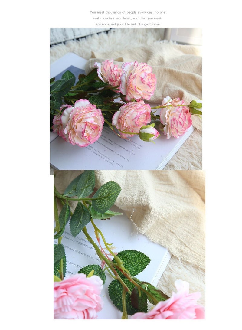 XiuWoo For wedding, family, party, store decoration, 10 artificial flowers, peony pink  - Image 2