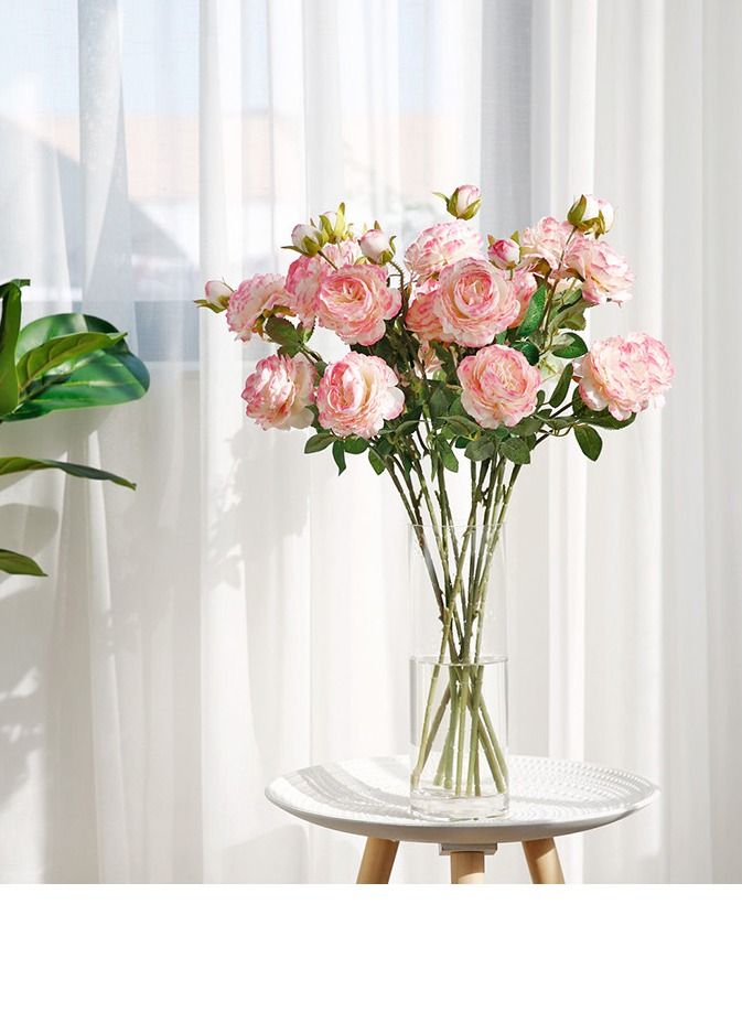 XiuWoo For wedding, family, party, store decoration, 10 artificial flowers, peony pink  - Image 3