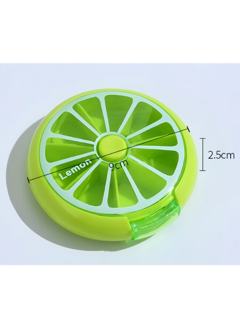 بيوينتي منظم حبوب الدواء الأسبوعي، صندوق حبوب الدواء الصغير Take-A-Go مع 7 صناديق حبوب لزيت السمك والفيتامينات والمكملات الغذائية والأدوية (الفاكهة الخضراء) - Image 3