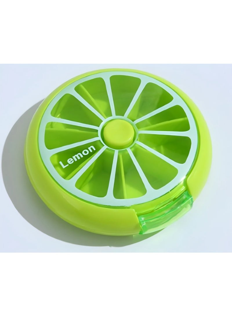 بيوينتي منظم حبوب الدواء الأسبوعي، صندوق حبوب الدواء الصغير Take-A-Go مع 7 صناديق حبوب لزيت السمك والفيتامينات والمكملات الغذائية والأدوية (الفاكهة الخضراء) - Image 4