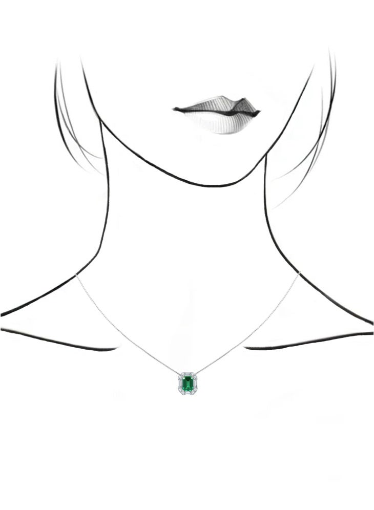 غَيْرُ مَألُوف 1.5 قيراط – قلادة من الزمرد المزروع في المختبر - Image 4