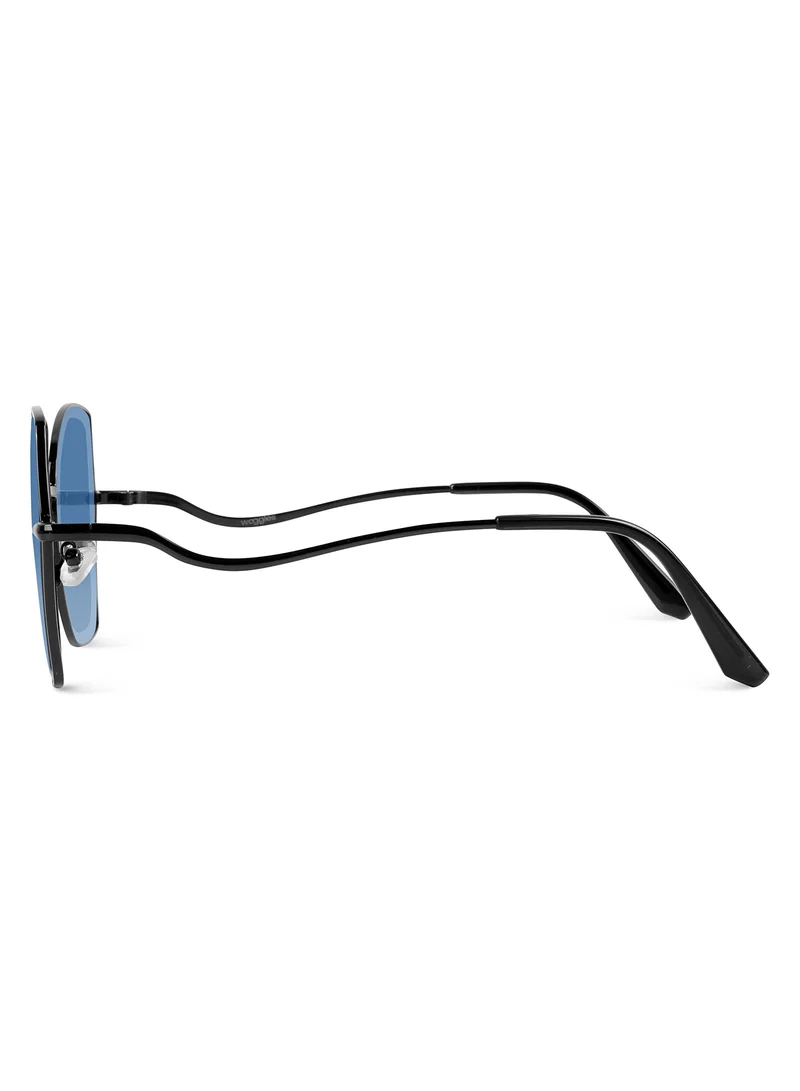 Woggles Latest & Stylish UV Protected BlueX Black Oversized Sunglasses for Women