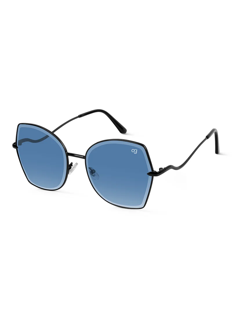 Woggles Latest & Stylish UV Protected BlueX Black Oversized Sunglasses for Women