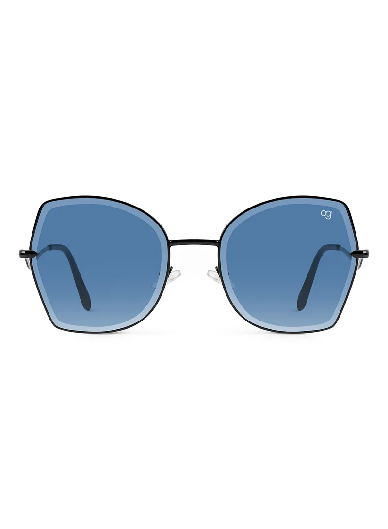 Woggles Latest & Stylish UV Protected BlueX Black Oversized Sunglasses for Women