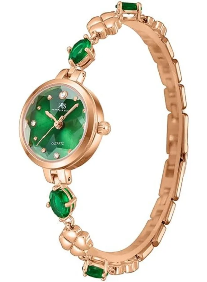 KENNETH SCOTT Kenneth Scott Women's PE21 Movement Watch, Analog Display and Brass Strap - K23541-KBGG, Green