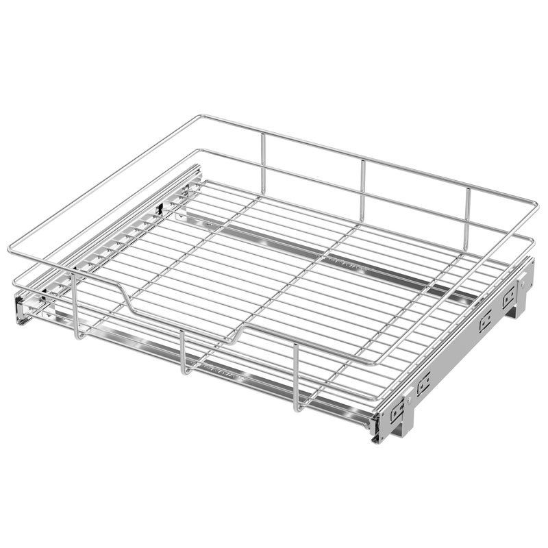 STORKING Pull Out Cabinet Organizer 20" W X 17" D, Slide Out Drawers For Kitchen Cabinets, Pull Out Drawers For Cabinets Capacity Heavy Duty Caddy, Cabinet Pull Out Shelves Chrome-Plated, Bathroom Pantry - Image 1