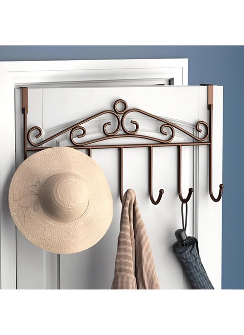 Modern Door Organizer - Durable Iron Hook Strip With 7 Hanging Points, Installs Easily Without Tools, Blends With Décor For Seamless Back-Of-Door Use