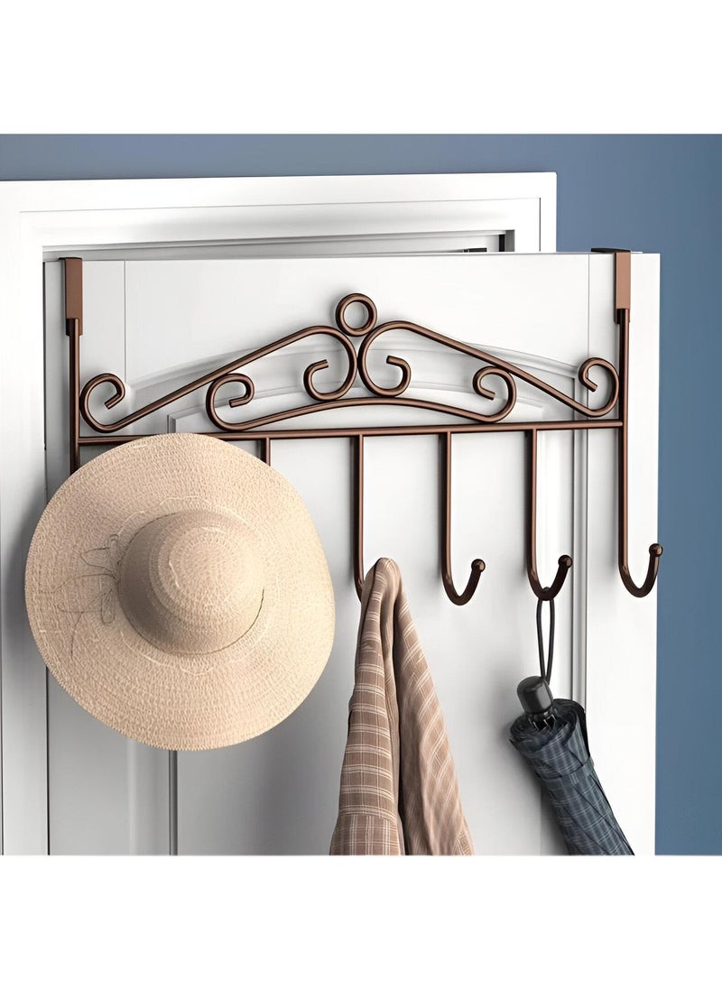 Generic Modern Door Organizer - Durable Iron Hook Strip With 7 Hanging Points, Installs Easily Without Tools, Blends With Décor For Seamless Back-Of-Door Use  - Image 1