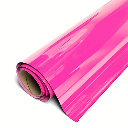 Siser EasyWeed Heat Transfer Vinyl 11.8" x 15ft Roll (Fluorescent Pink) - Compatible with Siser, Cricut, Silhouette and Other Craft/Professional Cutters - CPSIA Certified - Image 1