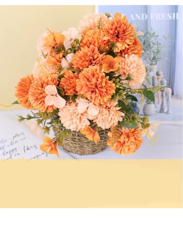 Kutis 1 Bunch  European Style Simulation of peony flowers Suitable Orange/pink 7 x 30 Centimeter  - Image 4