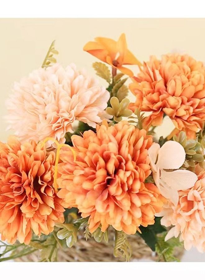 Kutis 1 Bunch  European Style Simulation of peony flowers Suitable Orange/pink 7 x 30 Centimeter  - Image 5