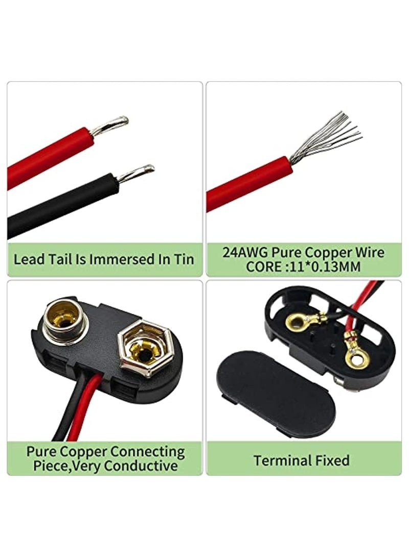 إيروريكس (6 قطع) موصل Ba-ttery 9 فولت ، موصل مشبك بإبزيم صلب 9 فولت من النوع T - Image 3