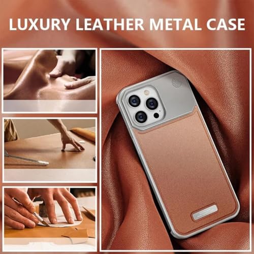 Tech Trendz TechTrendz Premium Metallic Aero Flex Aluminium Leather Case with Aroma Perfume Cover Compatible for iPhone 16 Pro Cover with Fragrance Aroma for iPhone 16 Pro Leather Cover (Brown) - Image 5